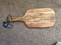 Lightning Struck Lichtenberg Burned Acacia Paddle Board with Leather Strap