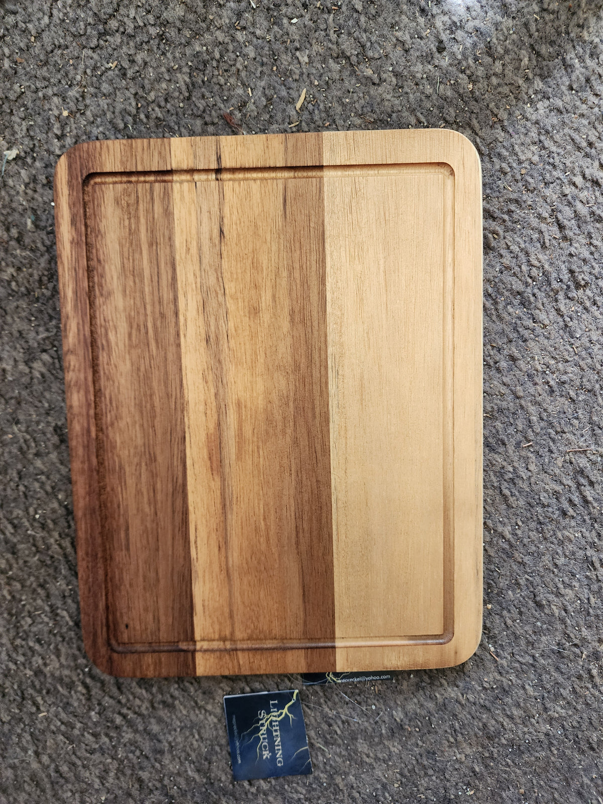 Lightning Struck Lichtenberg Burned Acacia Board with Grooved Border