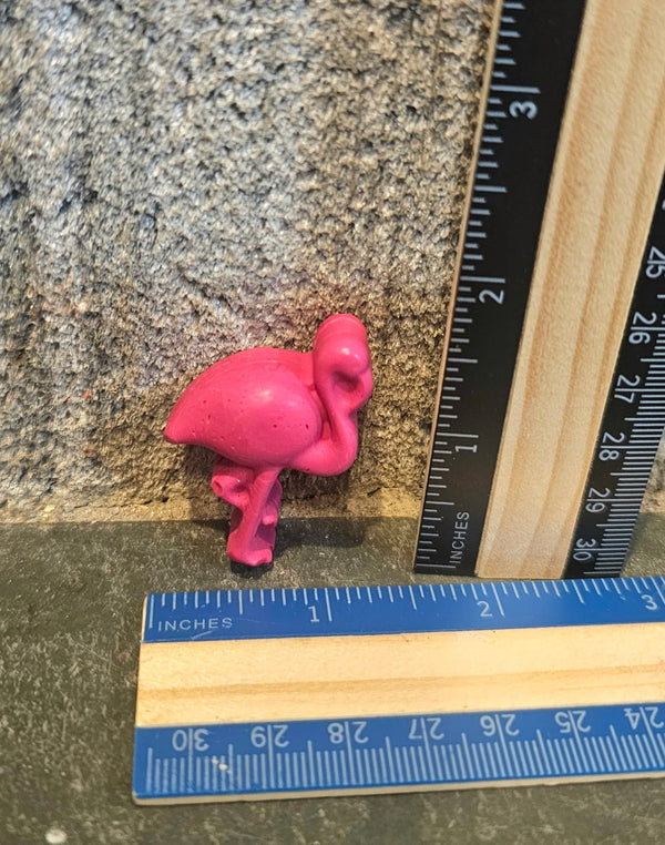 Pink flamingo shaped handmade crayon